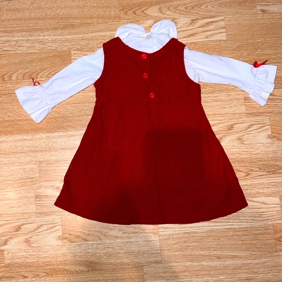 Blueberi Boulevard Red/Black Scottie Dog Dress Long Sleeve White Shirt 24months - Picture 4 of 4